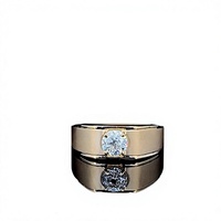 Bague pour homme en argent sterling 925 avec diamants CVD cultivés en laboratoire de 1,00 carat, bague de luxe