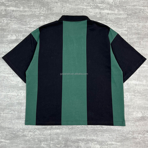 MAKITAPE Streetwear Quarter <b>Zip</b> Oversized T-Shirt High Quality Boxy Cropped t Shirt Custom Cotton Embroidered Men's <b>Polo</b> Shirts - Product Image 2
