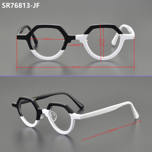 Vendita calda di nuovi <span class=keywords><strong>occhiali</strong></span> <span class=keywords><strong>da</strong></span> <span class=keywords><strong>vista</strong></span> fatti a mano con montatura poligonale in acetato per giovani ragazze Sexy Vintage tinta unita nero blu <span class=keywords><strong>occhiali</strong></span> - Product Image 3
