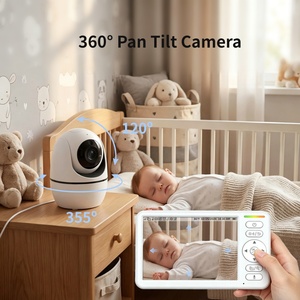 Babyphone vidéo amélioré avec écran de 6 pouces, batterie de 5000 mAh, fonction Pan Tilt Zoom, détection sonore, mode VOX, caméra et audio - Product Image 1