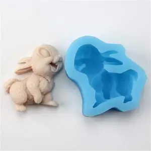 3D兔形硅胶肥皂模具，手工巧克力泡泡糖果模具