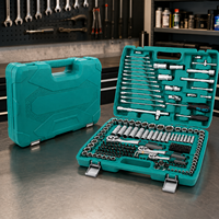 Jeu de 216 pièces de clés à cliquet rapides en acier au carbone, tournevis et douilles, pour réparation automobile, bricolage et usage domestique, avec mallette rigide OEM