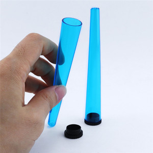 Clear and Blue Plastic Cone Shaped <b>Lighter</b> Case with Black Cap Storage Tube for Rolling Paper Packaging - Product Image 2