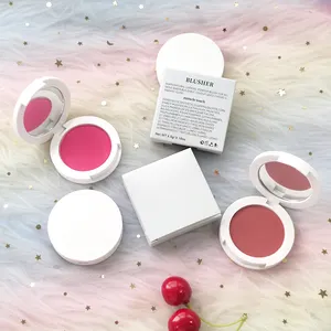 Wholesale Low MOQ Makeup Pigmented Blusher Powder Smooth Pink Single Shimmer Blush Palette Private Label Vegan Blusher Blush