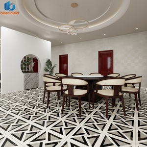 Vente flash : Carrelage en porcelaine géométrique moderne tricolore 800x800mm brillant pour hall d'hôtel - Product Image 4