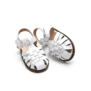 Sandales pour enfants à la mode tissées à la main en cuir enfants chaussures d'été