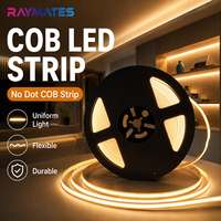 Bande LED 24V découpable et flexible, couleur unique, IP20, rouleau de 5M, 3000K, CRI élevé, pour éclairage sous étagère d'armoire