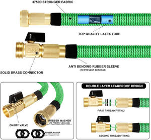 Juego de mangueras de jardín extensibles de 100 pies de color de tamaño personalizado tubería de agua plegable elástica resistente al desgaste carrete de manguera de jardín de metal duradero - Product Image 5