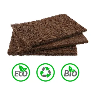 Tampon à récurer en fibre de noix de coco naturelle, biodégradable, pour le nettoyage de la cuisine
