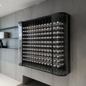 Porte-vin mural en verre acrylique moderne minimaliste de luxe modulaire personnalisé en métal aluminium pour bar salon - Product Image 2
