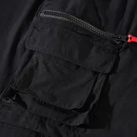 Крутые черные нейлоновые дизайнерские шорты на молнии, мужские шорты-карго на лето