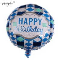 Ballons joyeux anniversaire en aluminium, fournitures de décoration de fête rond, à hélium, flottants en Mylar, livraison gratuite, 18 pouces, SBF130