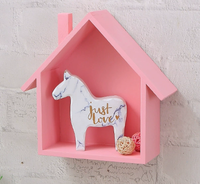 Étagère murale en bois en forme de maison, chambre d'enfant, maternelle, restaurant, étagère de rangement décorative en bois