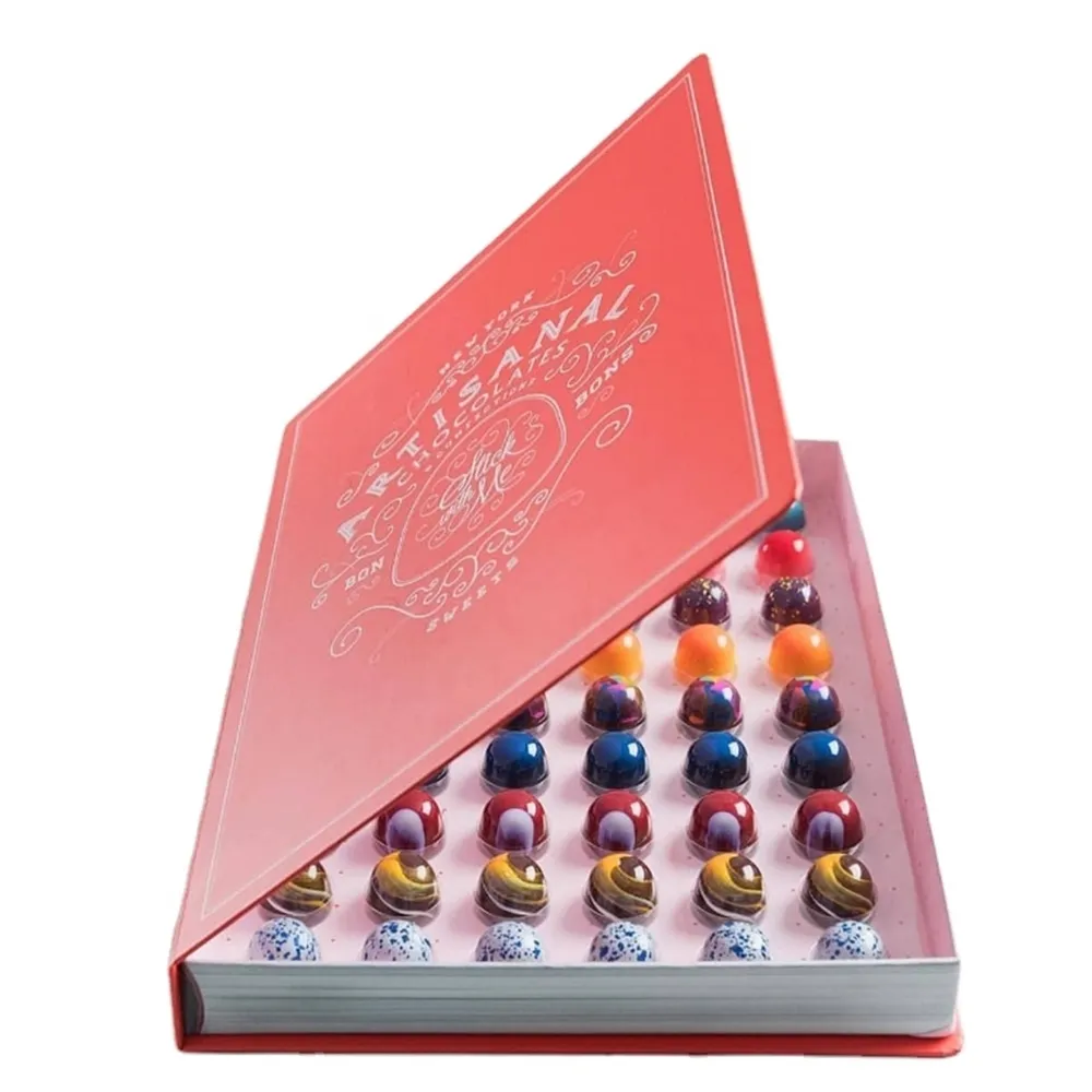 Роскошная бумажная пустая Магнитная Закрытая Подарочная коробка для сладкого Конфета шоколадная упаковочная коробка со вставками