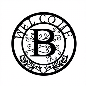 Décoration murale personnalisée avec monogramme initial B, motif floral, lettre B élégante en métal, décoration intérieure - Product Image 6