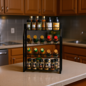 Estante Metálico de Cuatro Niveles para Almacenamiento de Condimentos de Cocina, Organizador de Especias con Frascos para Uso en la Encimera - Product Image 2