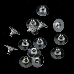 Stainless Steel Bullet Clutch <strong>Earring</strong> <strong>Backs</strong> with Pad <strong>Earring</strong> Safety <strong>Backs</strong> <strong>Silver</strong> Gold Ear Backing with Plastic Disc Findings - Product Image 6