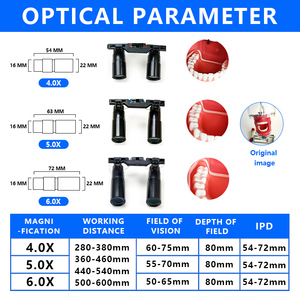 <span class=keywords><strong>Loupe</strong></span> dentaire chirurgicale portable BURITE 4.0X 5.0X 6.0X à <span class=keywords><strong>loupe</strong></span> relevable en métal Kepler, grossissement 6x, PD réglable - Product Image 2