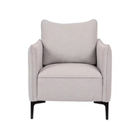 Fauteuil d'appoint en tissu de lin tufté au design moderne avec coussin de siège épais pour chambre à coucher dans des appartements ou des hôtels