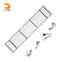 Grille d'aération linéaire rectangulaire en aluminium, amovible, industrielle, pour plafond/murs/sols, blanche