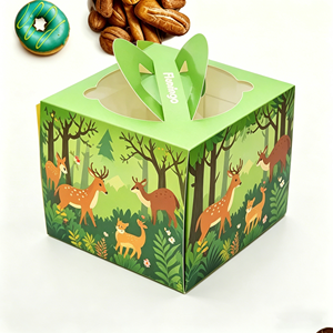 Scatole per Torte Personalizzate con Manico, Scatole di Carta per Pasticceria con Finestra per Torte di Compleanno, Cupcake <span class=keywords><strong>e</strong></span> Confezioni per Dolci - Vendita all'Ingrosso - Product Image 2