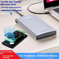 Carcasa de matriz RAID Dual 5G NGFF/NVME Protocolo dual 3,2 Tipo-C 2,4G Disco duro de estado sólido compatible con Wi-Fi 10G/20G Max Usado 3G