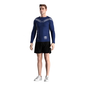 เสื้อรัดกล้ามเนื้อสำหรับผู้ชายพร้อมเทคโนโลยีดูดซับเหงื่อ เหมาะสำหรับการฝึก MMA ยิวยิตสู และการฝึกซ้อมกราปลิง - Product Image 2