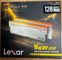 Mémoire de bureau Lexar DDR5 6400 MHz 128 Go CL42 ECC Thor II Gaming RGB Light Bar pour PC en stock