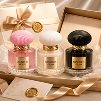 Flacon de parfum en verre cylindrique vide de 40 ml avec design à rayures verticales et étiquette personnalisée