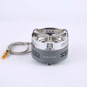 Estufa de Gas Portátil Buerk de 3 Quemadores, Resistente al Viento, para Acampar al Aire Libre, de Alta Potencia, Color Gris Espacial - Product Image 1