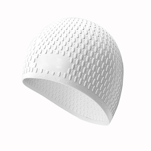 Gorro de natación de silicona con protección para los oídos, forma de lágrima, unisex, tamaño grande, color sólido, para natación y deportes acuáticos - Product Image 2