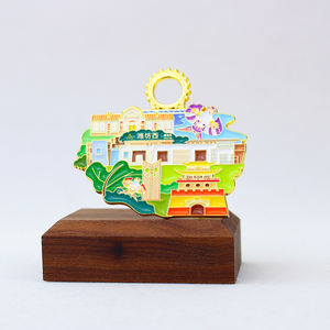 Aimants de réfrigérateur personnalisés en métal, paysages naturels 3D (montagnes, rivières, lacs, mers), tuiles magnétiques, souvenirs de voyage et de remise de diplôme, vente en gros - Product Image 2