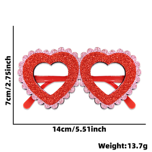 Kacamata Pesta Tanduk Setan Hati Merah Berkilau Khusus, Kacamata Unik Valentine untuk Kencan, Selfie & Pemotretan Pasangan - Product Image 2