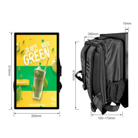 Mochila portátil para caminar al aire libre, 21,5/27/32 pulgadas, señal digital de alto brillo, pantalla lcd para publicidad