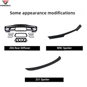 Fabrication de l'ancien au nouveau pour Chevrolet <span class=keywords><strong>Corvette</strong></span> C8 Z06 Kit d'accessoires Kit de carrosserie avec jupe latérale de capot de pare-chocs avant arrière - Product Image 5