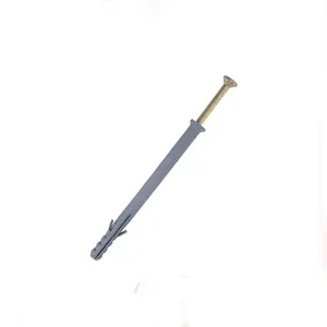 M10 * 200 优质尼龙框架安全固定锚，带钉子螺钉，灰色套筒锚，混凝土，砖和隔热材料