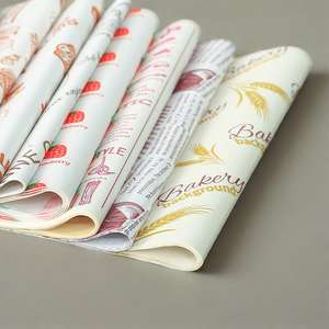 กระดาษกันน้ำมันราคาถูก พิมพ์โลโก้ตามสั่ง ขนาดตามต้องการ ปลอดภัยสำหรับอาหาร กระดาษห่อเบอร์เกอร์ กระดาษเคลือบกันไขมันสำหรับห่อเนื้อ - Product Image 5