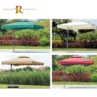 Parasols de jardin de luxe, auvents rétractables pour terrasse, villa rouge Roma 4m, lumières solaires solaires