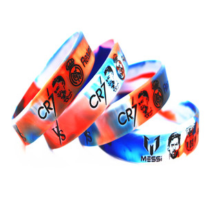 Country Famous Football ACE Pulsera de silicona <span class=keywords><strong>Cristiano</strong></span> <span class=keywords><strong>Ronaldo</strong></span> Debossed Color Filled Sports Pulseras promocionales - Product Image 2
