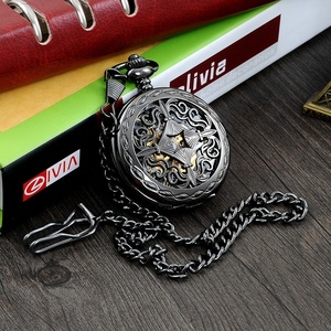 Offre Spéciale Squelette Steampunk Hommes Rétro <span class=keywords><strong>Montre</strong></span> De Poche Mécanique - Product Image 5