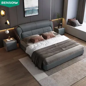 Kleine Zimmer neuesten Designs schlafen 180x200 Holz Doppel Kunstleder billig beliebte hoch gepolsterte Betten mit Schubladen