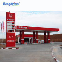 Papan display led aluminium Harga Pylon sign Petrol Station Sign Pole Gas Station Digital tanda harga bahan bakar