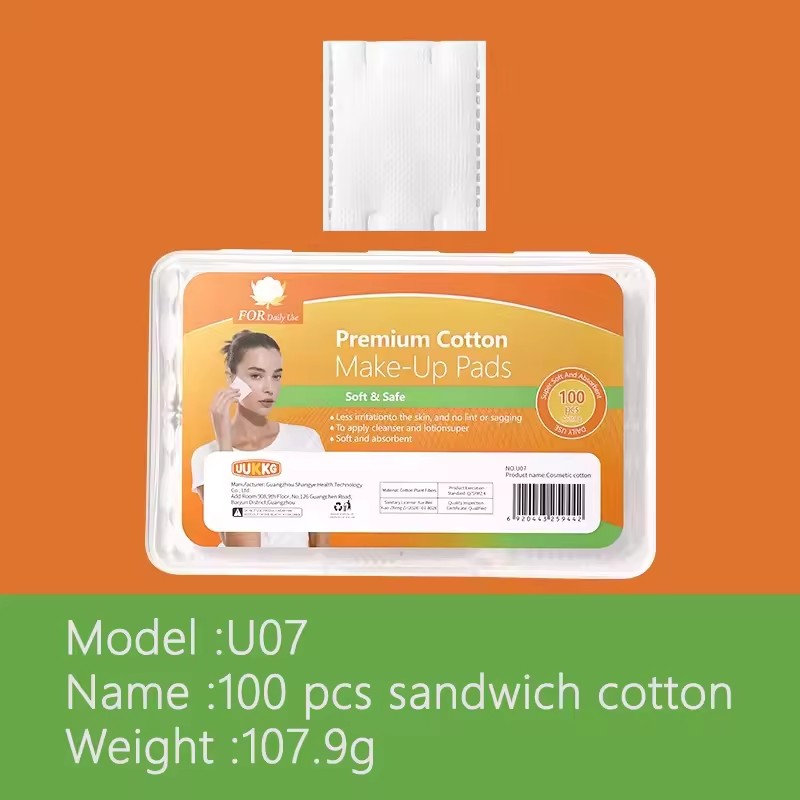U07-100 pièces tampons de coton sandwich