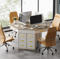 Bureau d'angle pour le bureau à domicile au design innovant avec 4 tiroirs, bureau d'ordinateur avec tiroirs