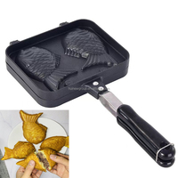 Taiyaki, moule à gaufres en forme de poisson japonais, appareil à crêpes japonais, double poêle à frire en aluminium