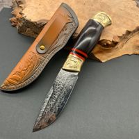 Couteau de camping portable XF en acier Damas de qualité industrielle, haute dureté, tranchant, modèle XF-100, garantie 3 ans