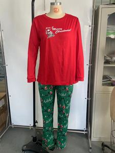 2024 Hot Sale Eltern-Kind Home Wear Paar Kind Baby Nachtwäsche Weihnachts mann Brief gedruckt Familie passende Weihnachts pyjamas Set - Product Image 4