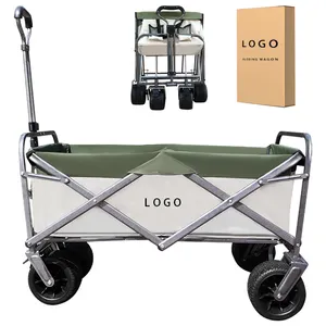 Amazon Hot Koop Beach Inklapbare Wagon Winkelwagen Outdoor Folding Utility Wagon