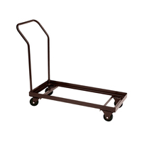 Chaise pliante à cadre en acier au carbone à poignée ouverte simple robuste chariot empilable