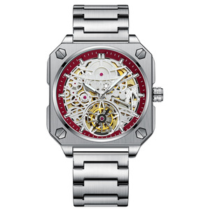 Square Watch Men's Tourbillon Designer Uhren Crystal Transparent Waterproof Montre Homme Iced Out <b>Automatic</b> Mechanical Watch - Product Image 2